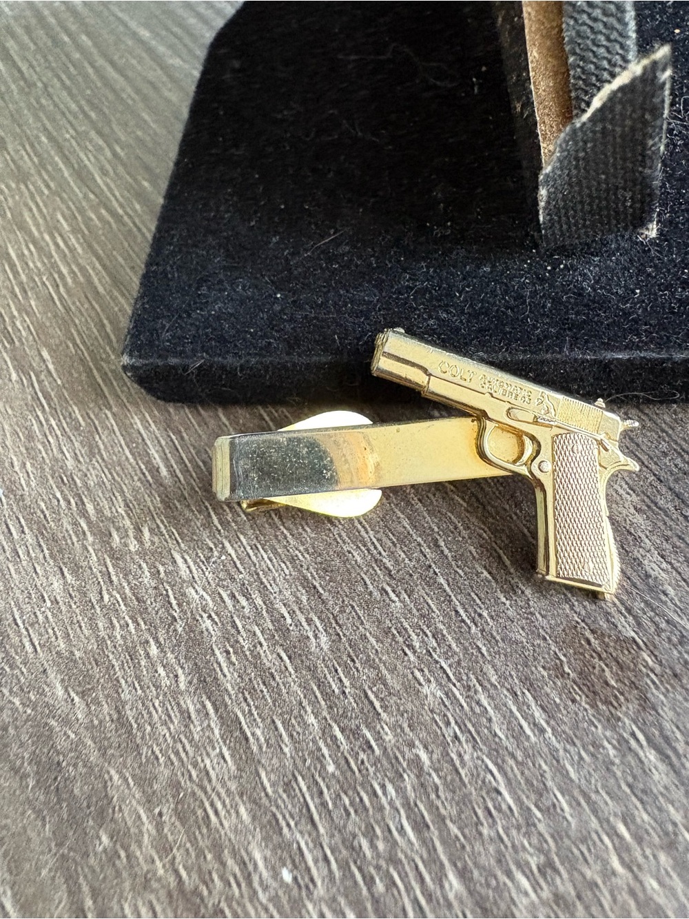 Gold Pistol Tie Bar Clip - Men's Accessory